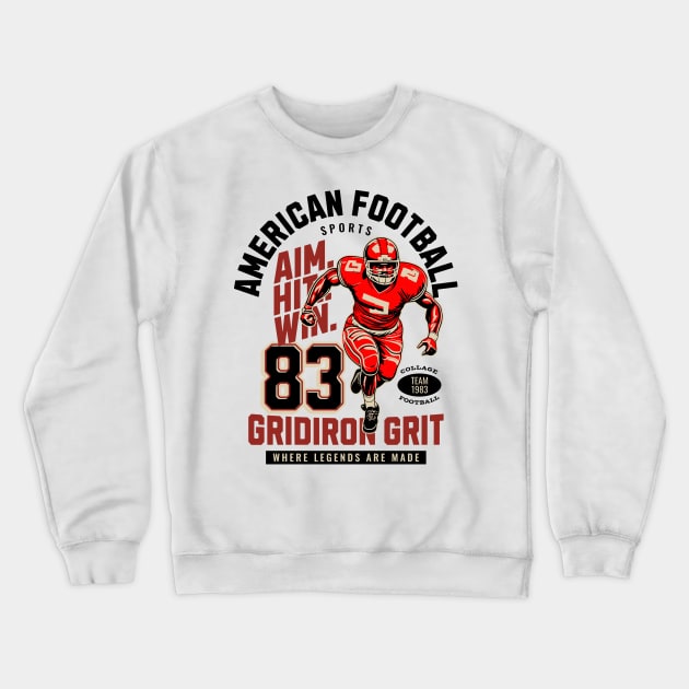 American Football Sports, Where Legends Are Made Crewneck Sweatshirt by BloomInOctober